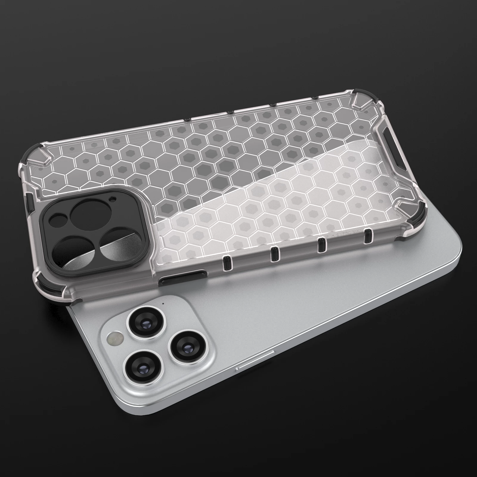 Ovitek Honeycomb Hurtel za iPhone 14 Pro, črn