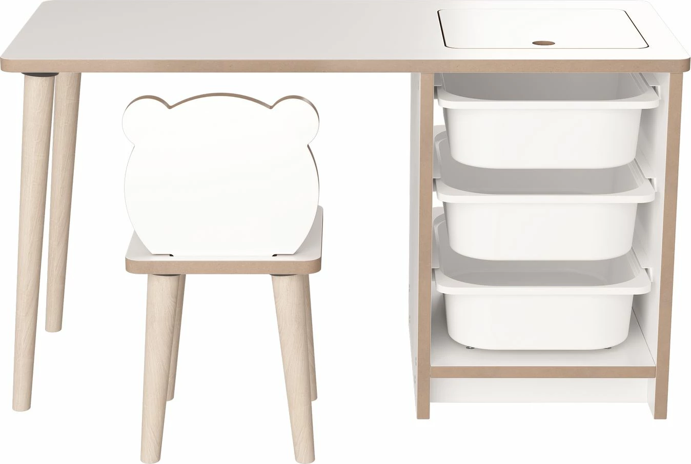 Otroški set mize in stolov Hanah Home Soho, bel