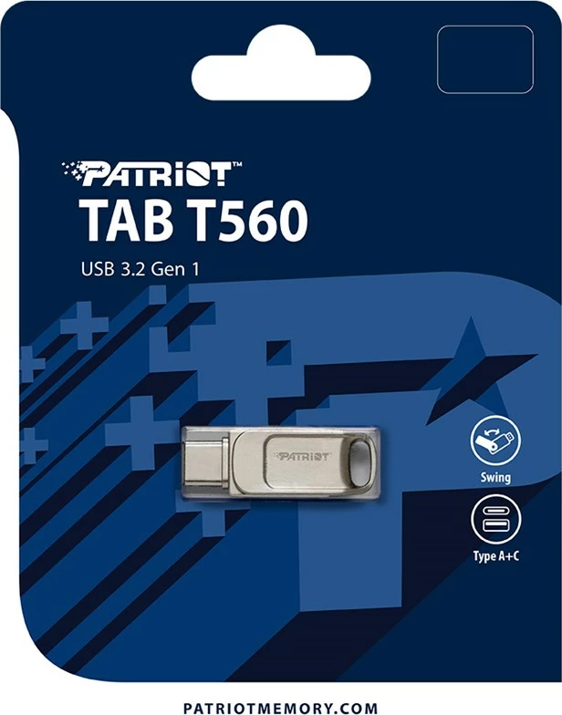 USB ključ Patriot Memory Tab T560, 128 GB, srebrn