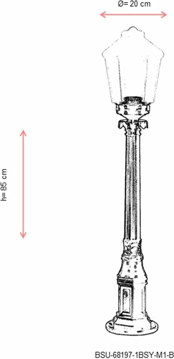 Zunanja talna svetilka Opviq BSU-68197-1BSY-M1-B, črna