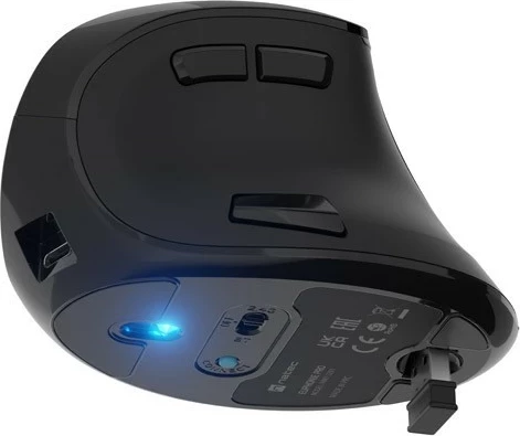 Vertikalni brezžični miška Natec Euphonie Pro, 4000 DPI, 9 gumbov, črna