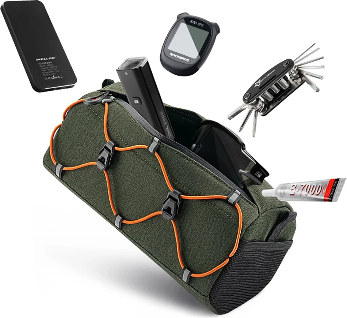 Torba za krmilo za kolo Rockbros 30110054001, 2,2 L, zelena