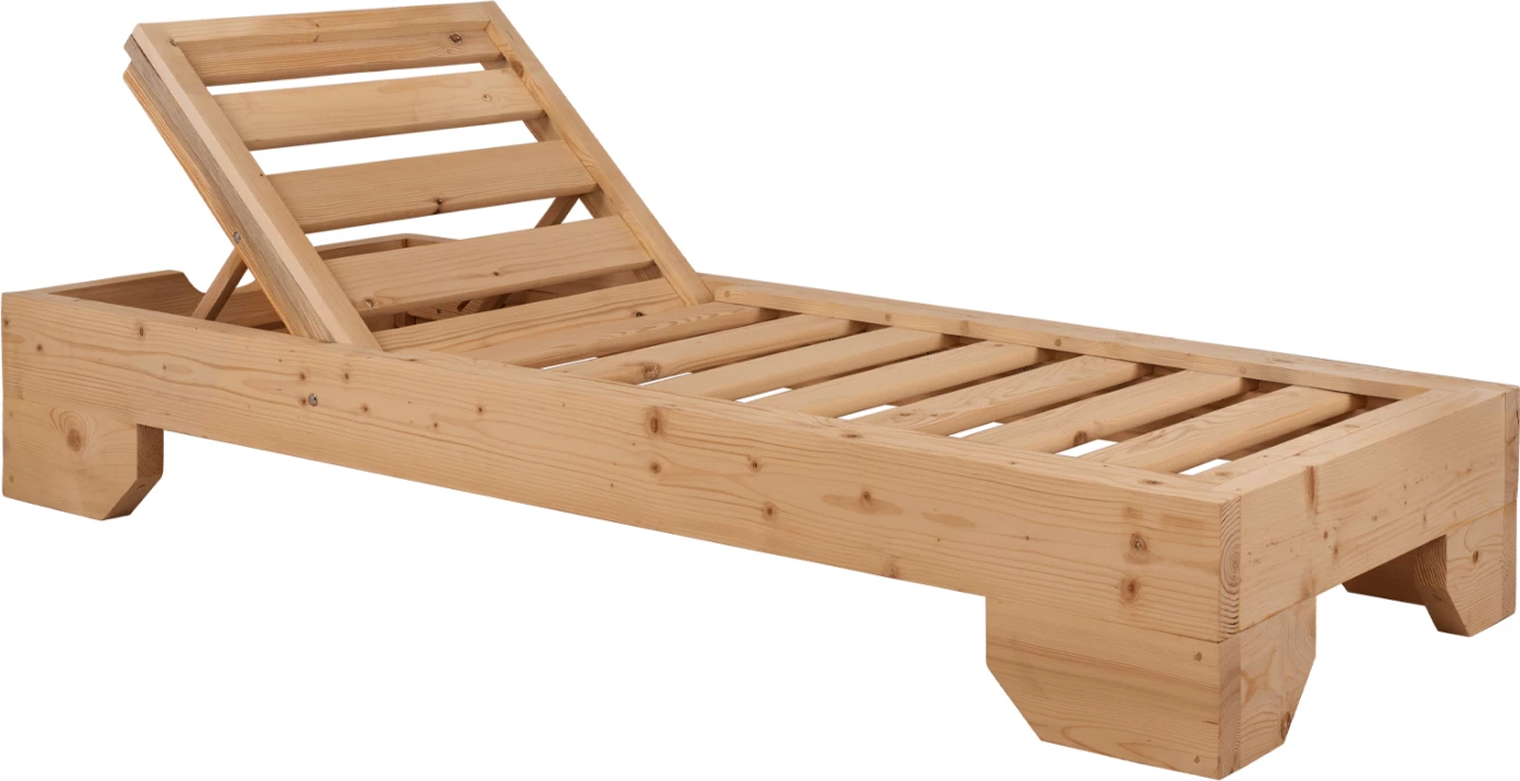 Profesionalni ležalnik iz lesa Makedonija FH5646.03 naravna impregnacija 204x77,5x29 cm