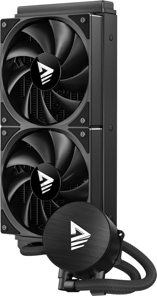 Komplet vodnega hlajenja 240 mm, 2 ventilatorja 12 cm, črn, Savio NOX