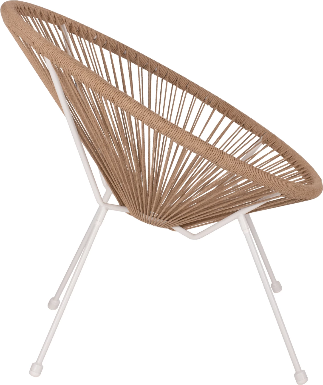 Gnezdo tipa naslanjač ACAPULCO iz belega kovine in naravnega ratana FH5871.02 70x73x79 cm