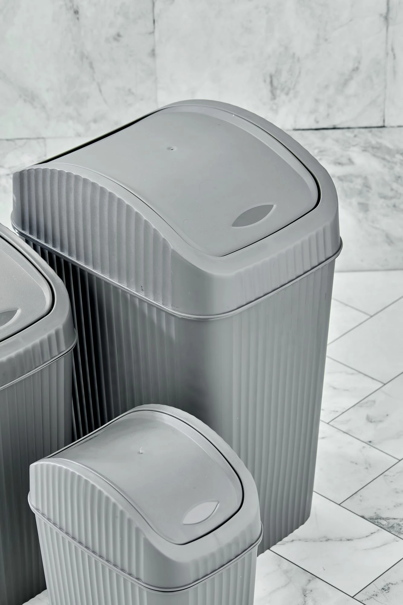 Set košev (3 kosi), siva, Hermia