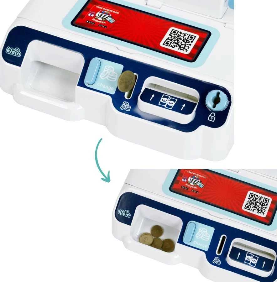 Igrača blagajna z aplikacijo Klein 7265, večbarvna, komplet dodatkov
