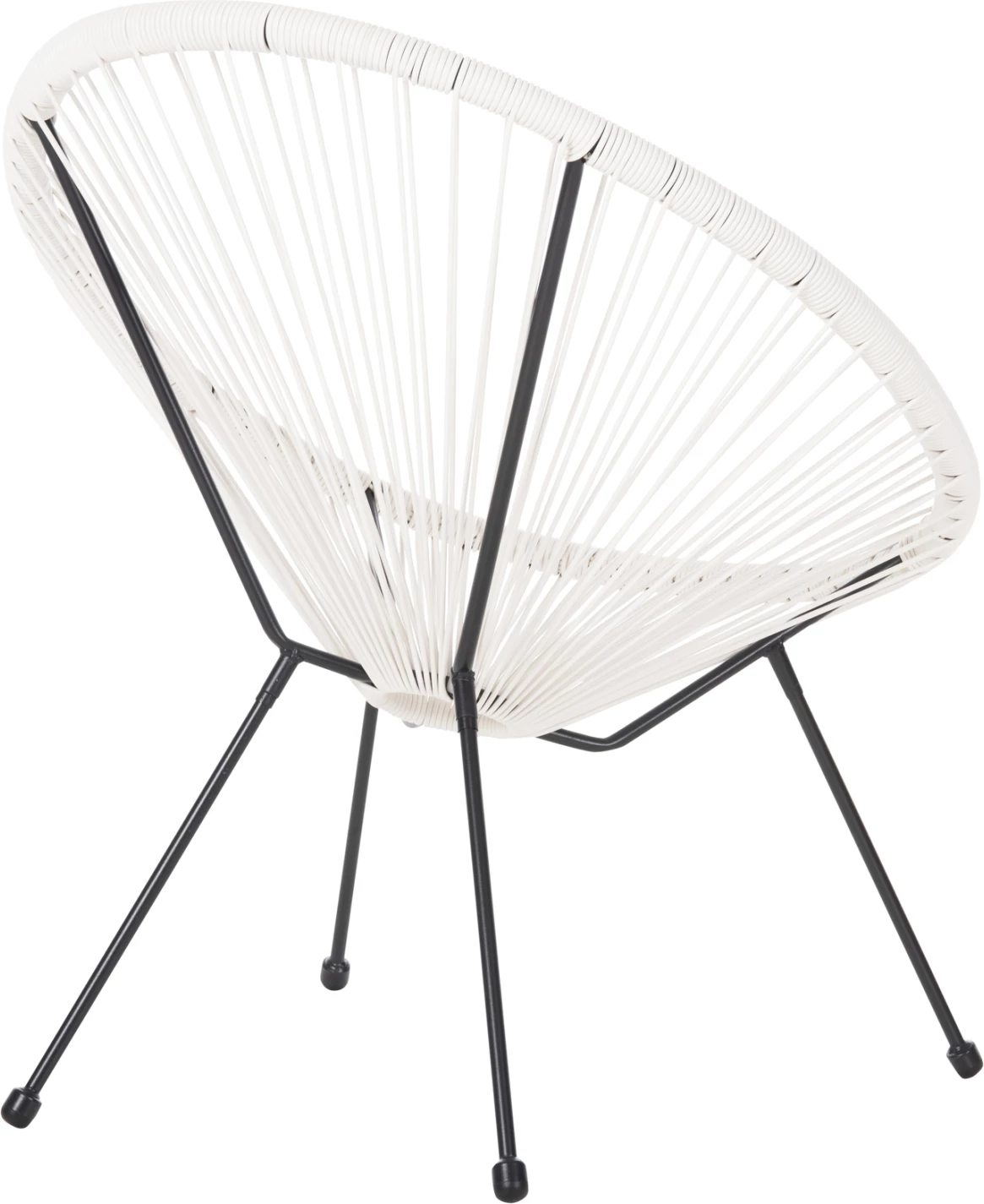 Gugalni stol za zunanjo uporabo tipa gnezdo ACAPULCO FH5872.12 črna kovina-sintetični ratan v beli barvi 71x72x80Hcm.