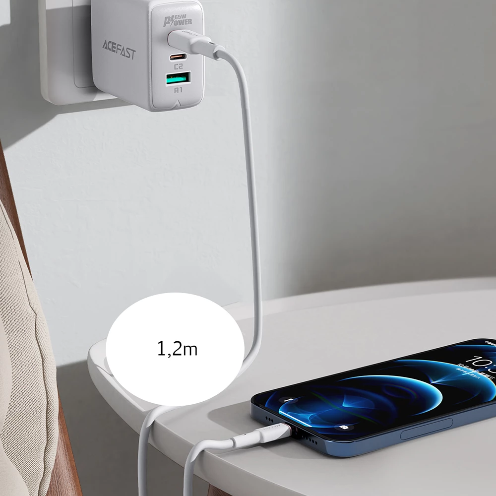 Kabel USB Type-C na Lightning, 1,2 m, 30 W, črn Acefast C2-01