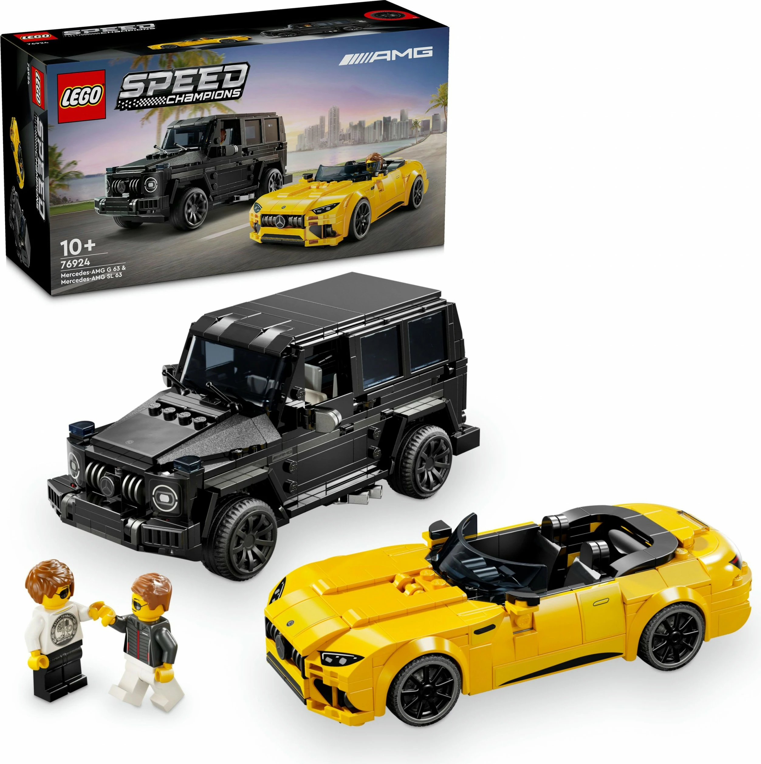 Set gradnje dvoslojni Mercedes-AMG G 63 & SL 63, 808 kosov, večbarvno