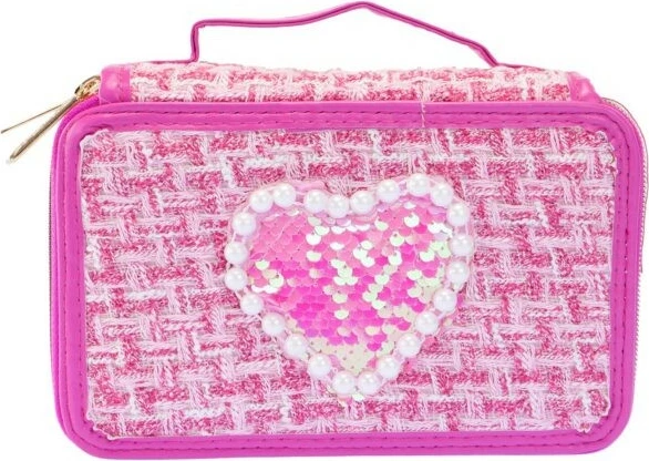 Peresnica, 3 nivoji, tweed, temno rožnata Nice