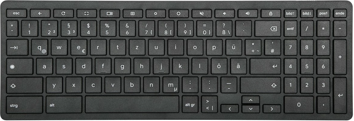 Polna Bluetooth tipkovnica za Chromebook, nemška QWERTZ, črna - Targus