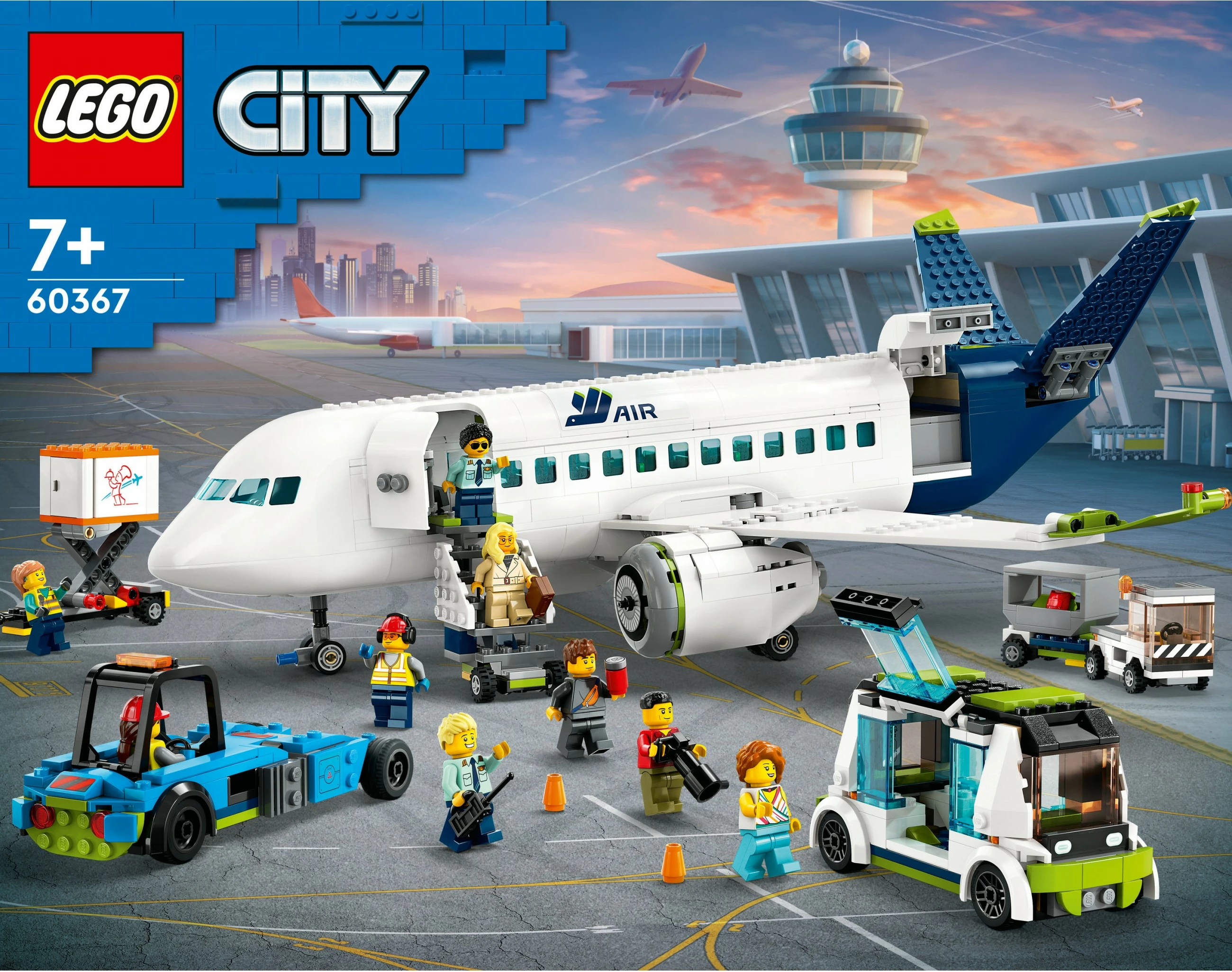 Set gradnje potniškega letala LEGO City, 913 kosa, večbarven