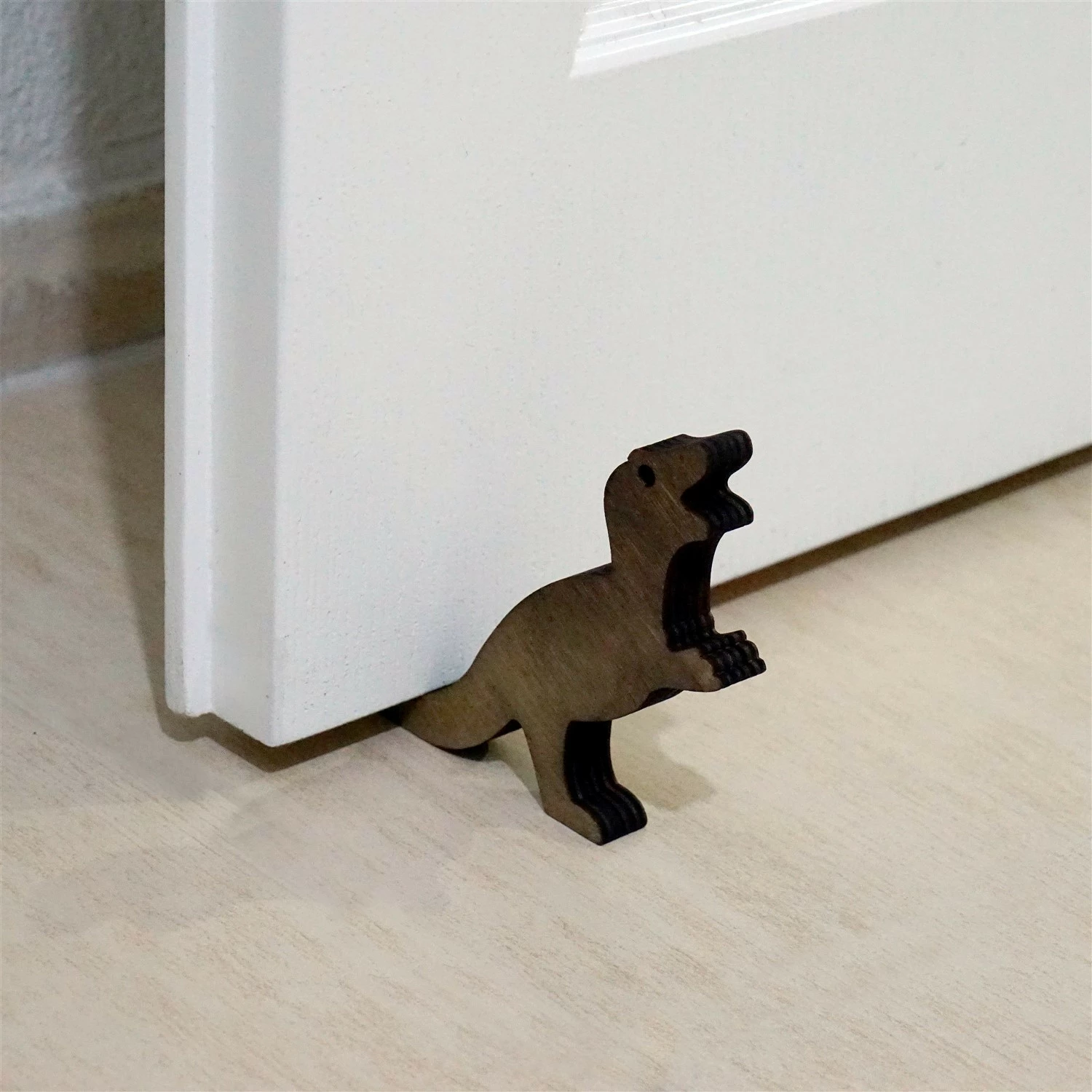 Ustavljalec vrat iz lesa, bronaste barve, dizajn Aberto, MEH150, 13 x 2 x 15 cm (2 kosa)