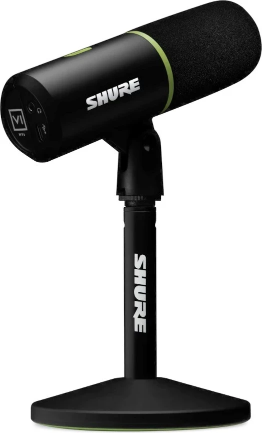 Dinamični mikrofon, Shure MV6, USB-C, za igralce in streamerje, zelen
