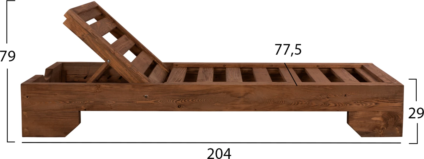 Profesionalno ležišče iz lesa Macadonia FH5646.01 oreh 204X77,5X29cm