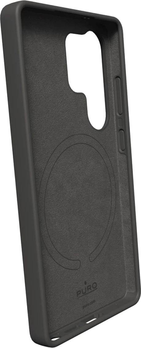 Silikonski ovitek za telefon Puro Icon Mag za Samsung Galaxy S25 Ultra, MagSafe, črn