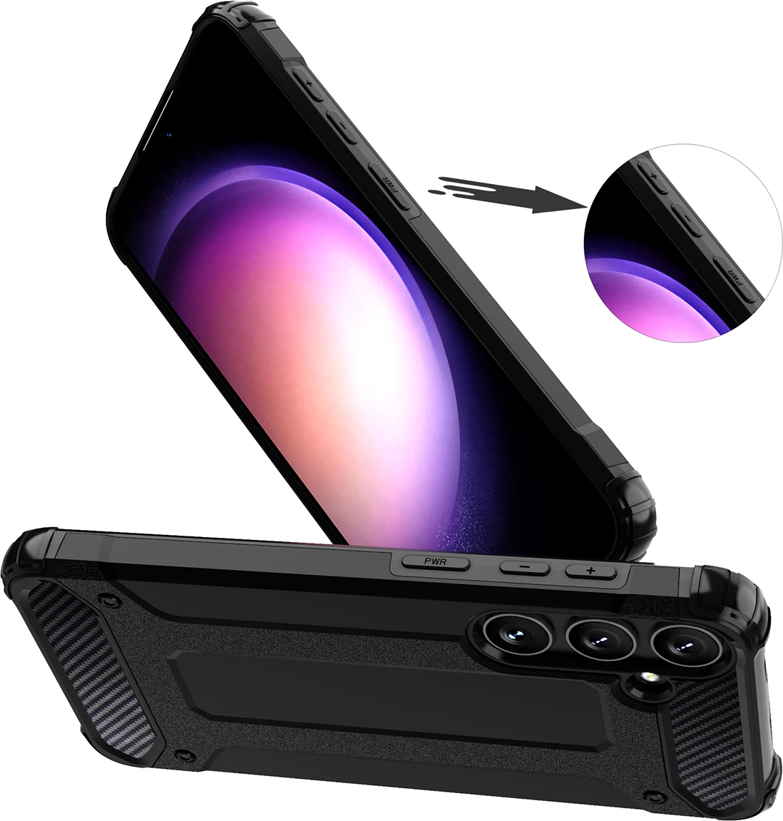 Hibridna zaščita za Samsung Galaxy S24 FE Hurtel, črna