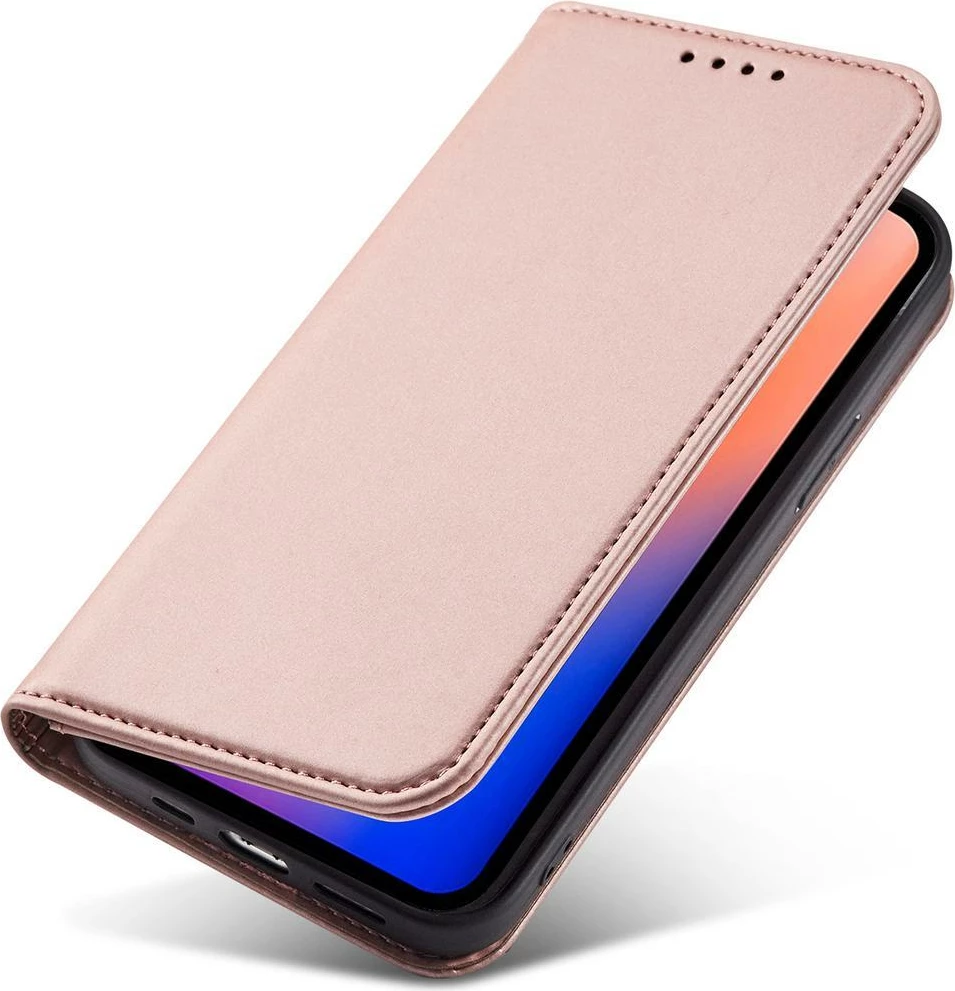 Magnetni ovitek za kartice Hurtel za iPhone 12 Pro, z denarnico in stojalom, rožnat