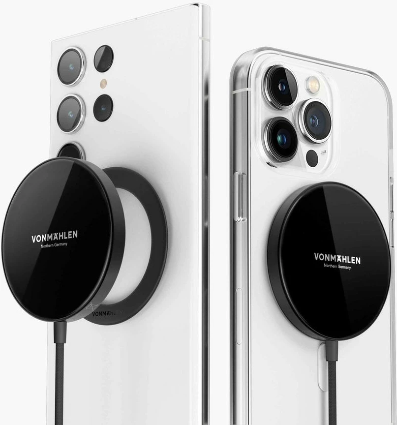 Brezžični polnilec Aura Mini z magnetom, kabel, črn Vonmählen