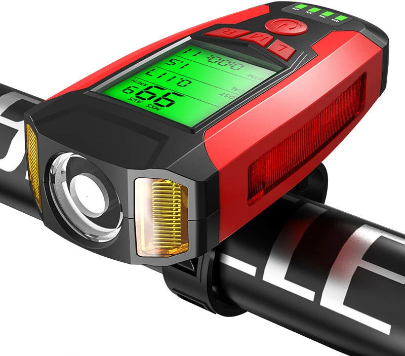 Bisiklistična luč 4-v-1, Superfire BM01, 300 lumnov, 1200 mAh, črno/rdeča