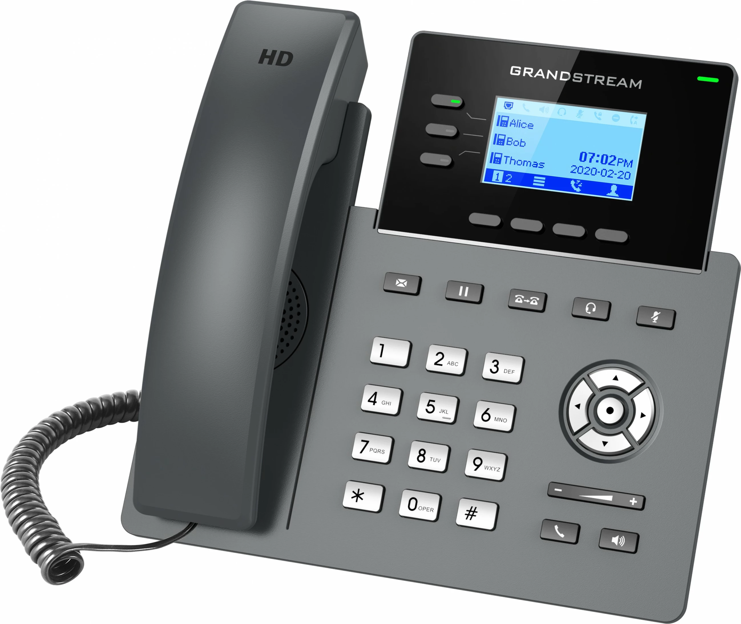 IP telefon Grandstream GRP2603P, 3 linije, LCD, Fast Ethernet, črn