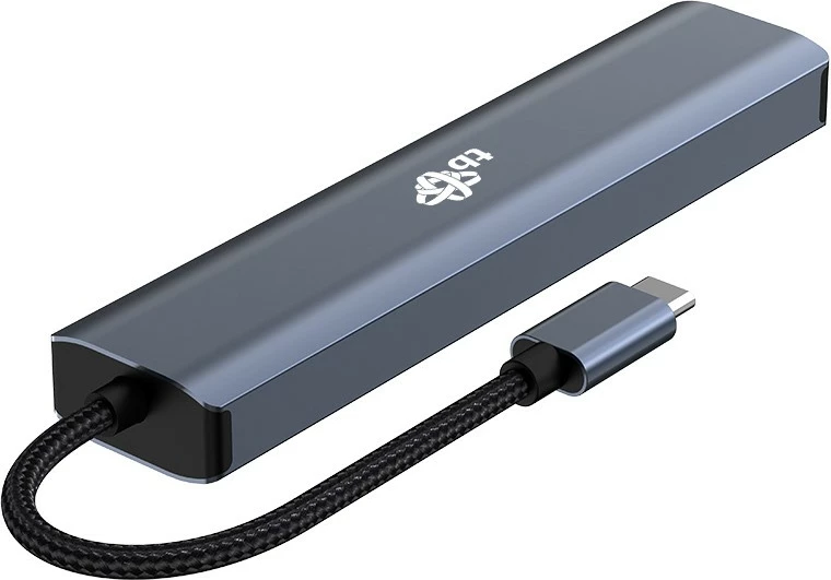 Adapter USB-C 6 v 1 TB, HDMI, 3x USB 3.0, PD, RJ-45, grafit