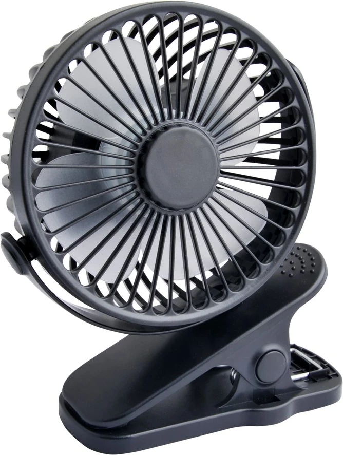 Namizni ventilator 10 cm, USB in na baterije, črn BLOW