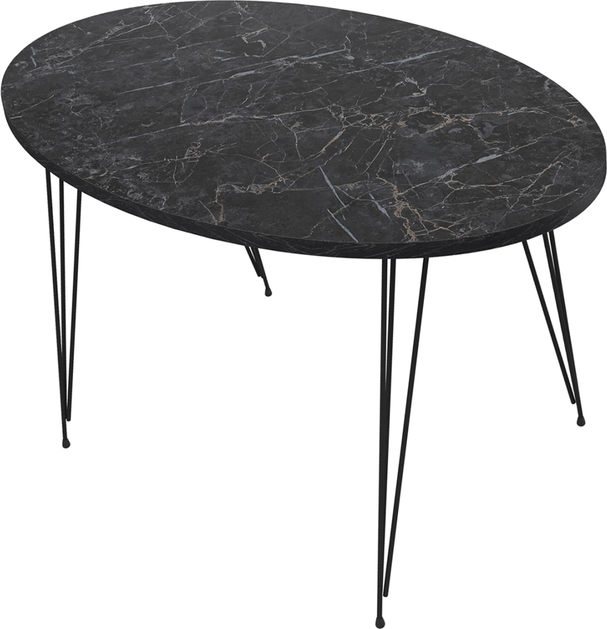 Klubska miza Granit FH18177.02 melamin v videzu črnega marmorja-črne kovinske noge 90x50x42Hcm