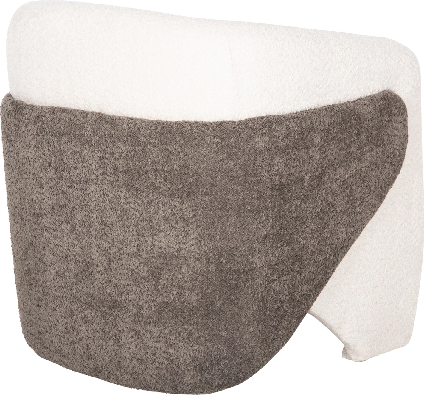 Fotelj DOPER FH9590.06 iz bouclé tkanine belo-sive barve 68x72x76H cm