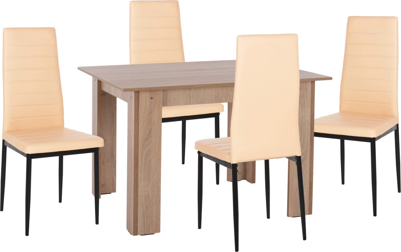 Jedilni set 5 kosov FH11908 miza 110x80 cm in 4 stoli 'LADY' cappuccino PU