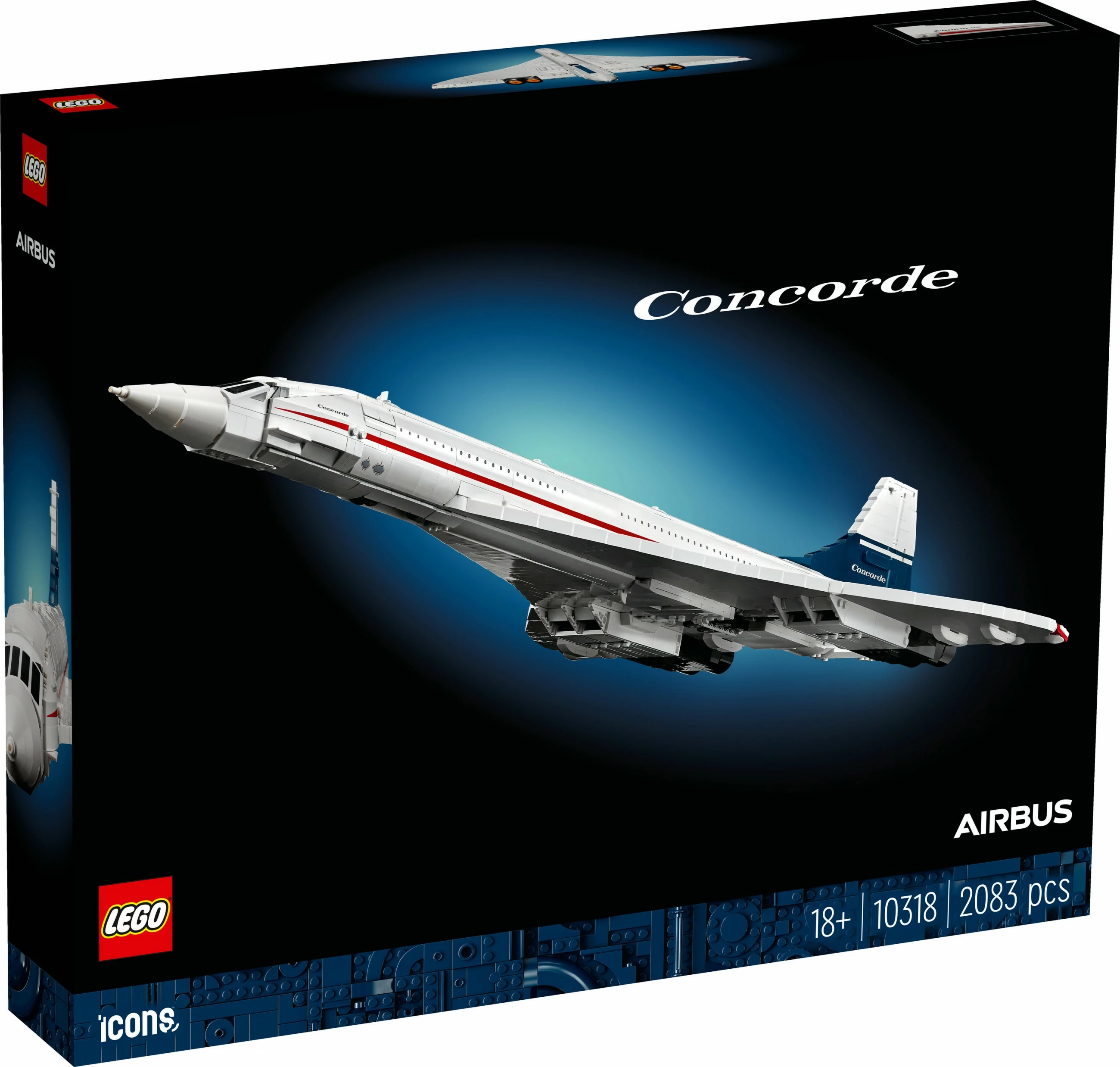 Gradbeni set Concorde LEGO ICONS, 2083 kosov, večbarven