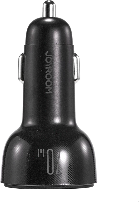 Hiter avto polnilec, Joyroom JR-CL26, 70W, 3 vhodne vtičnice (USB, 2x USB-C), črn