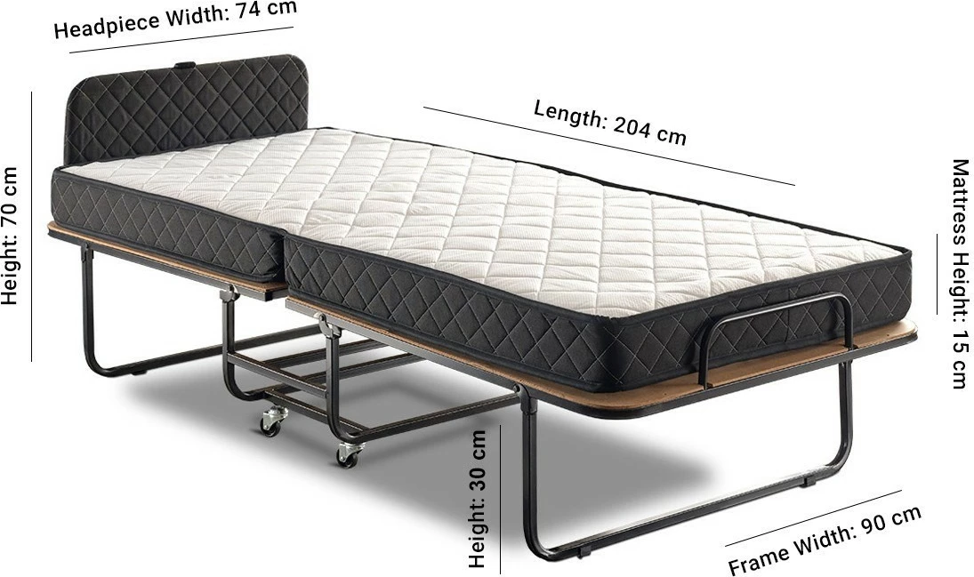 Zložljiva postelja Hanah Home XL, bela in črna