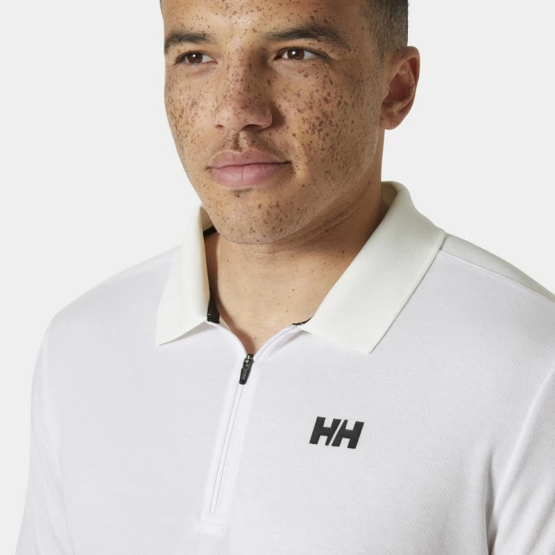 Polo majica z zadrgo za moške, Helly Hansen, bela
