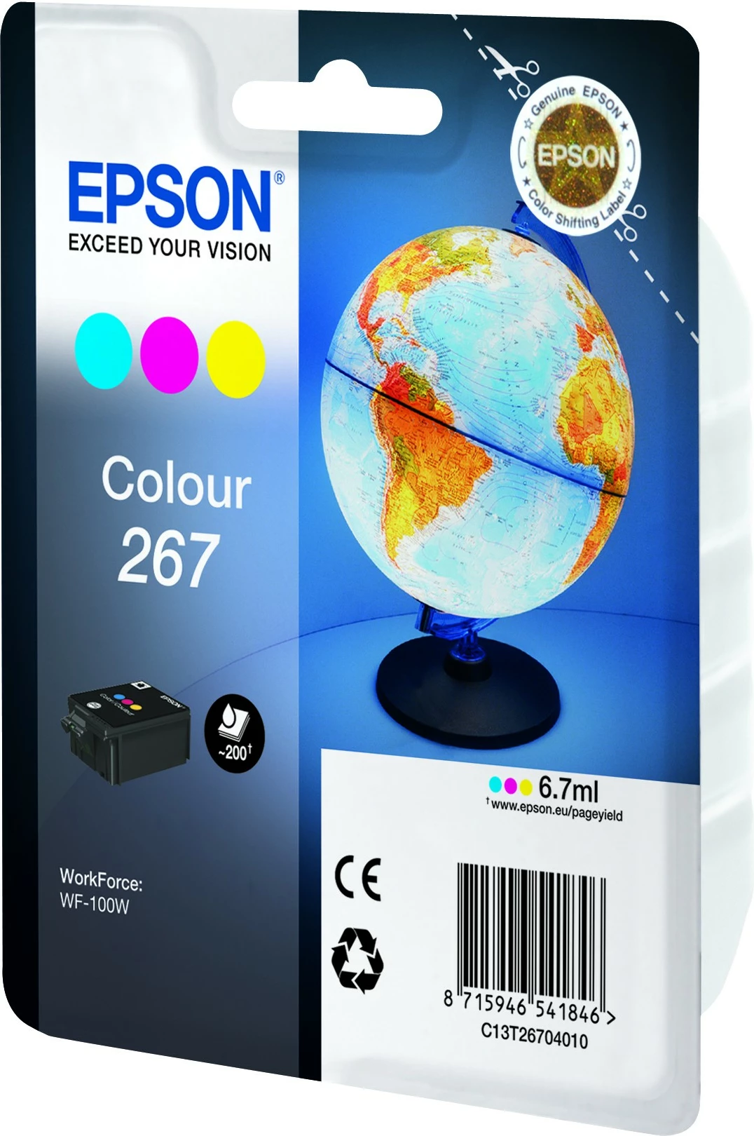 Barvna kaseta Globe Singlepack Colour 267, Cyan, Magenta, Yellow