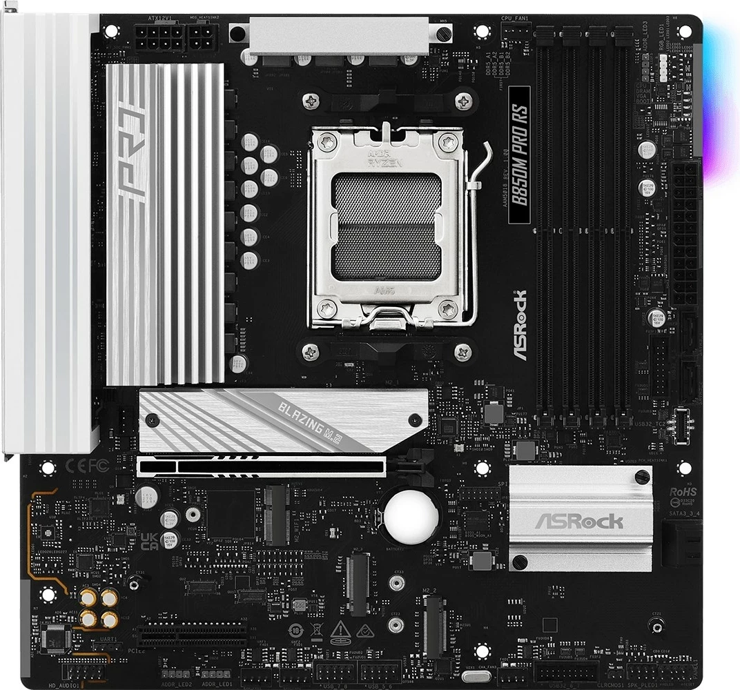 Plošča za matično ploščo Asrock B850M Pro RS, Socket AM5, micro ATX, črna