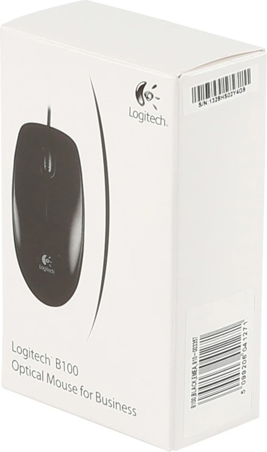 Optični miš Logitech B100, USB Type-A, 800 DPI, črn
