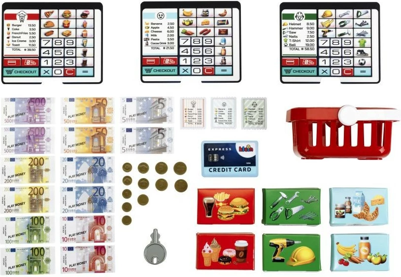 Igrača blagajna z aplikacijo Klein 7265, večbarvna, komplet dodatkov