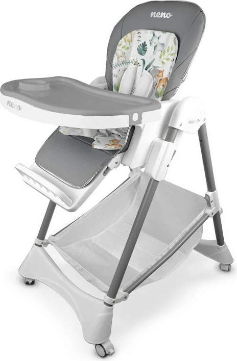 Večfunkcijski stol za hranjenje, Neno SEDI GREY, oblazinjen, siv