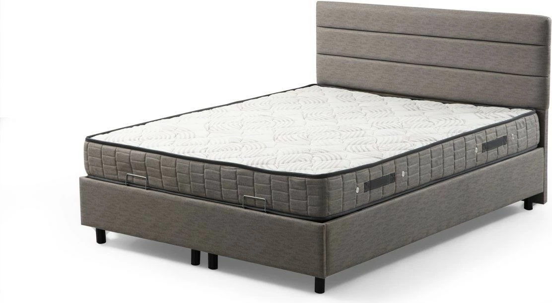 Set dvojnega vzmetnice, vključno s podlago in posteljo, Skye Decor Motya, 160x200, svetlo siva