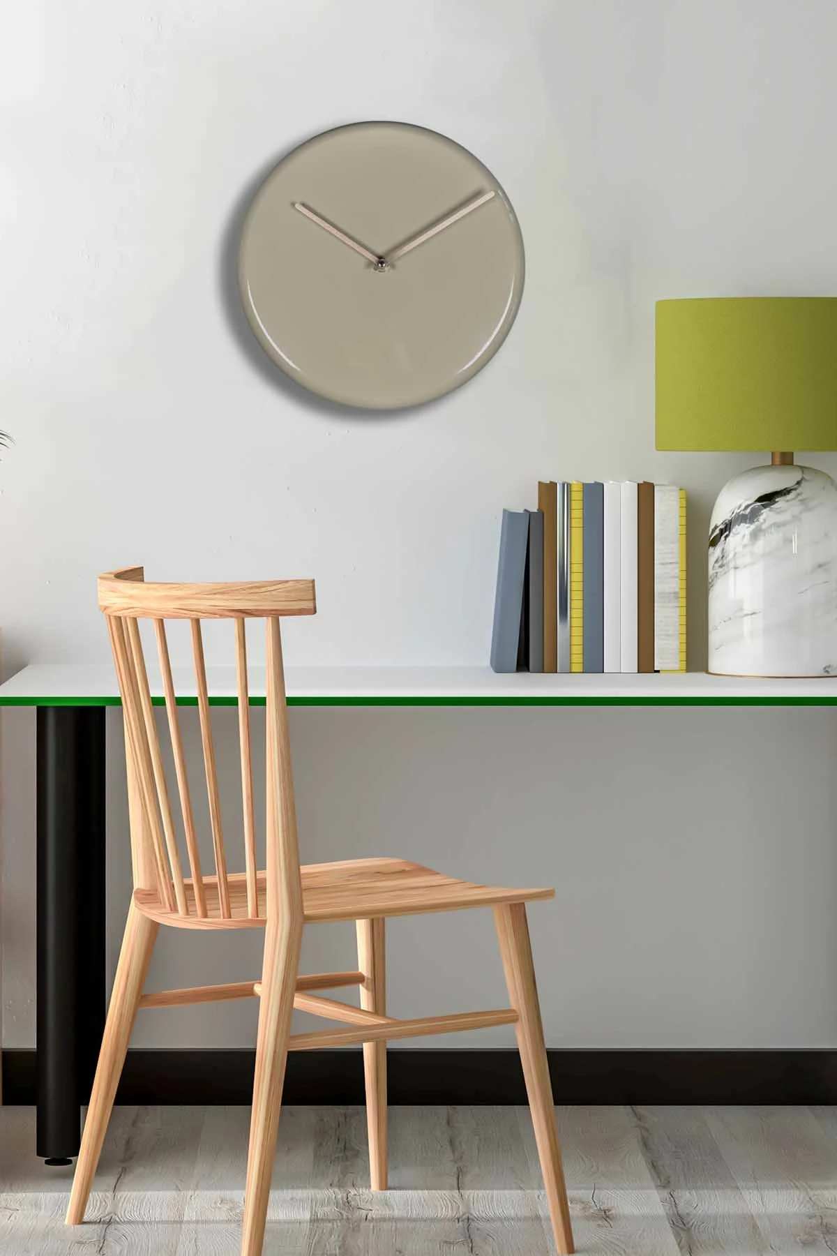 Dekorativna stenska ura iz aluminija, 30 cm, kapučino, Wallity