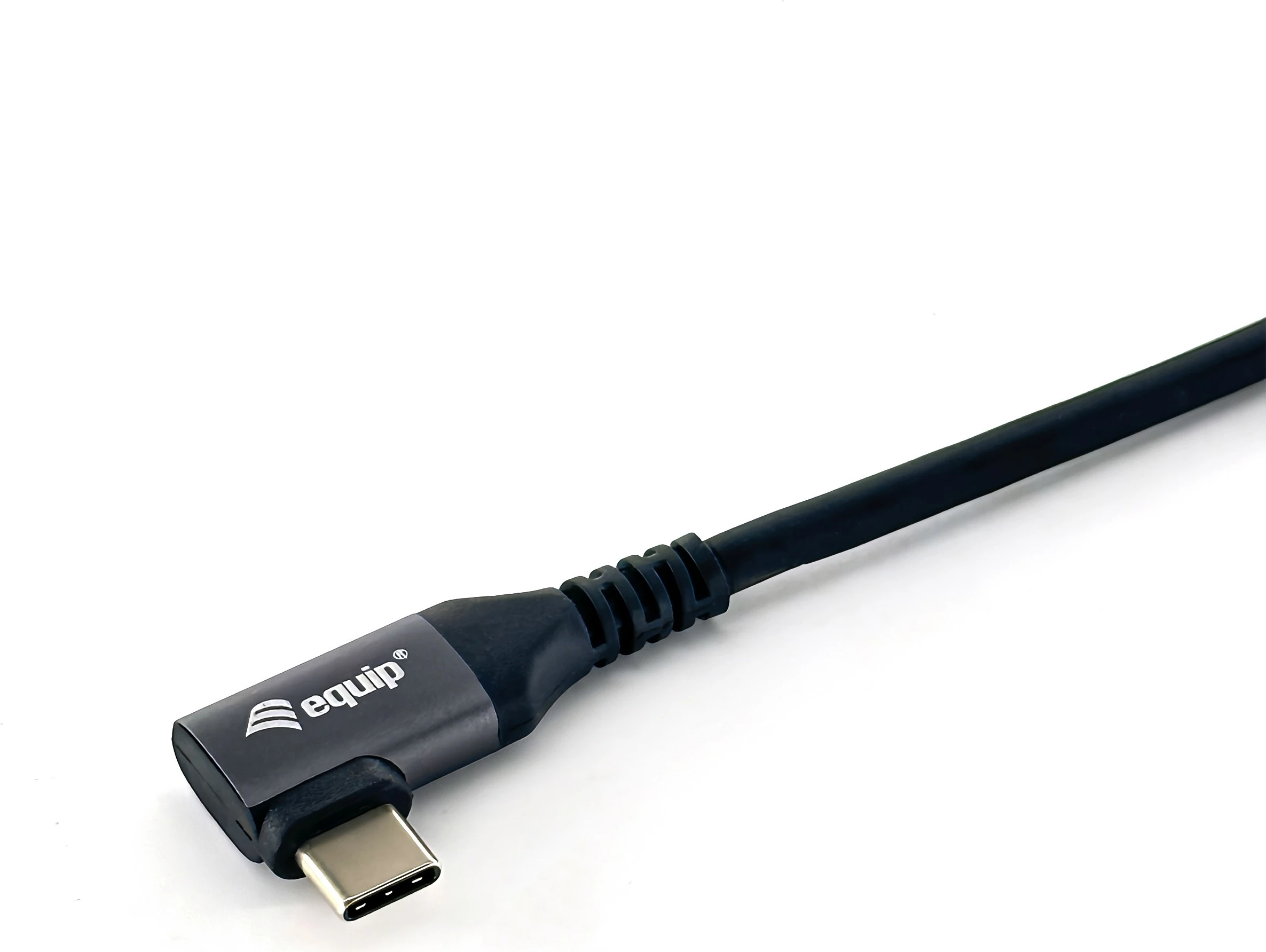 Kabel USB-C v USB-C 90° Equip 1 m, 100 W, črn