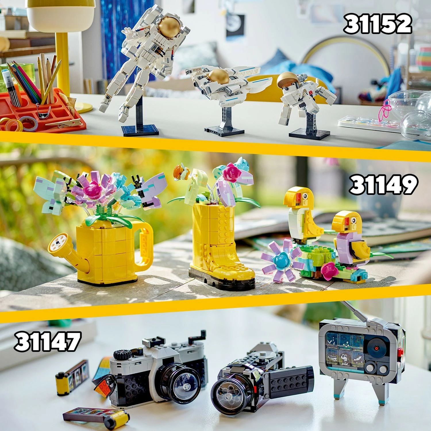 Set za gradnjo LEGO Creator 3in1, 31149, 420 kosov, večbarven