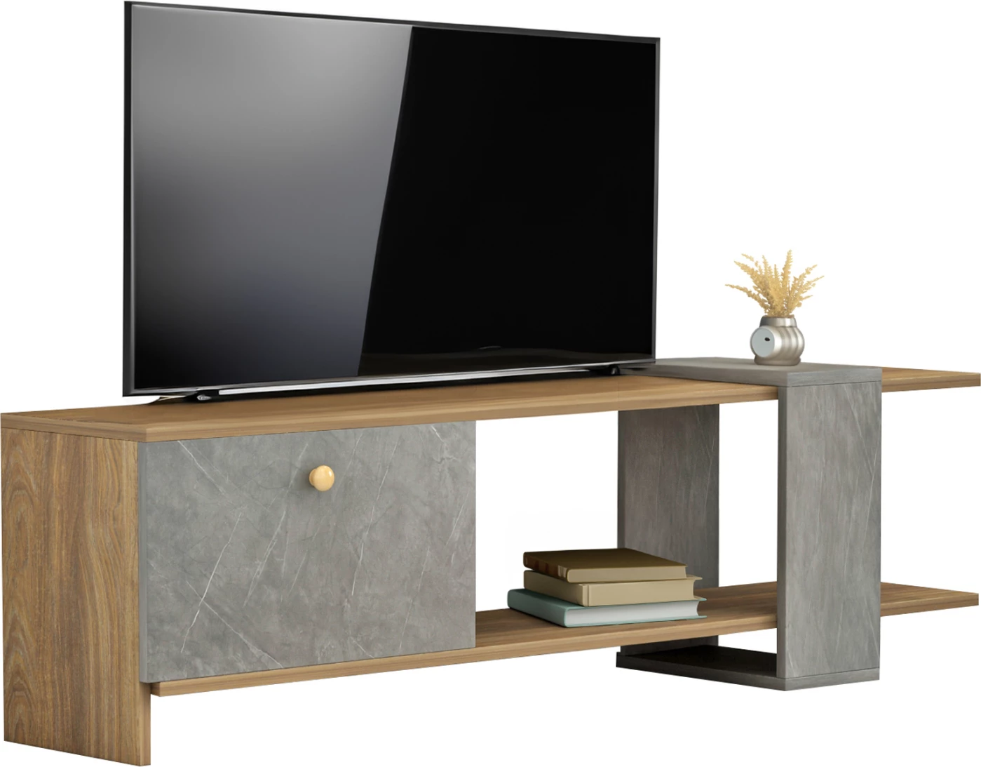 Pohištvo za televizijo HENRIETTE FH8900.13 melamin v naravno-kamniti teksturi 120x25x37Hcm