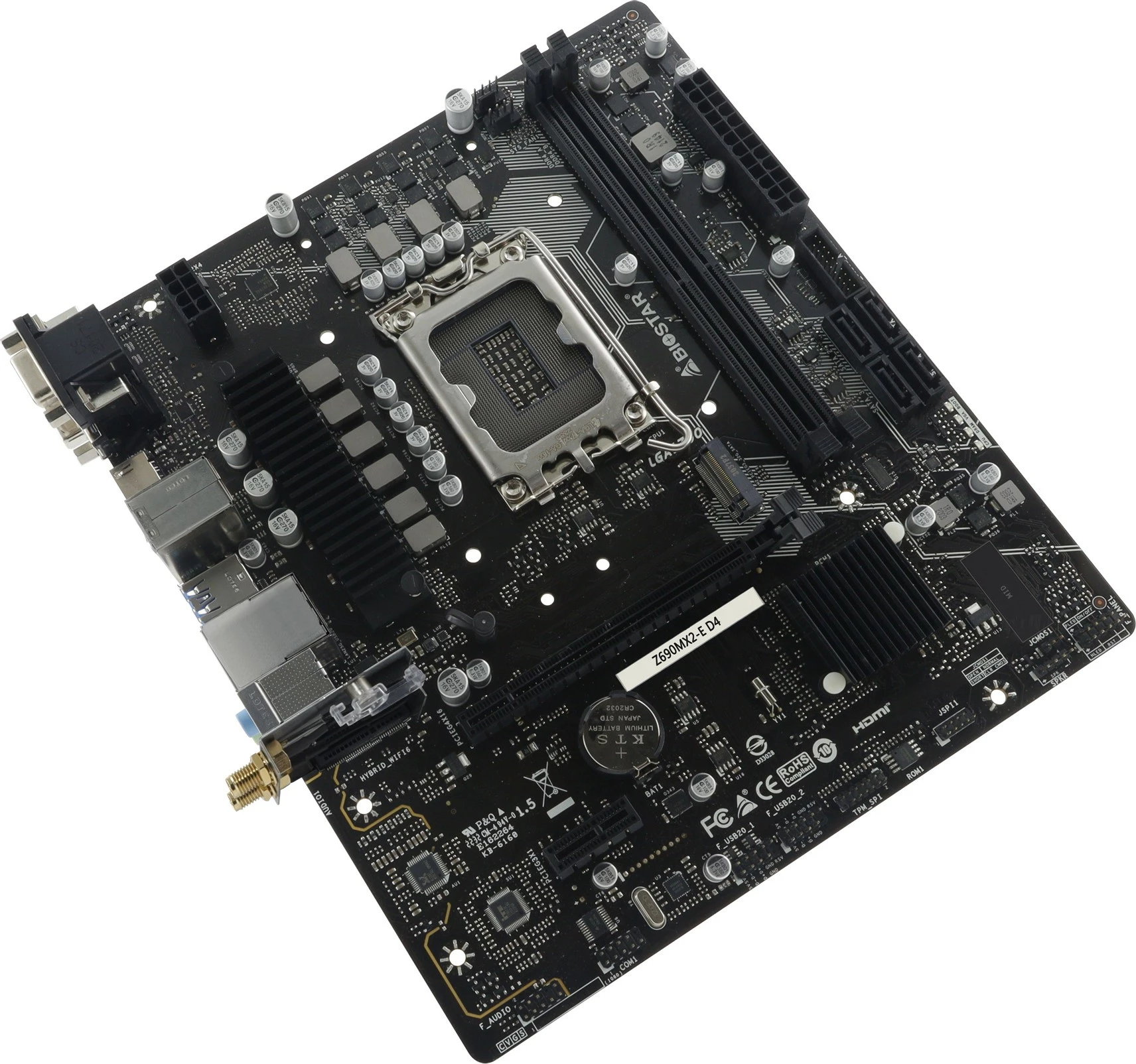 Plošča za matično ploščo Biostar Z690MX2-E D4, Intel, LGA 1700, DDR4, micro ATX