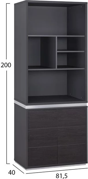 Profesionalna pisarniška knjižnica Rosewood FH2090 81.5x40x200cm