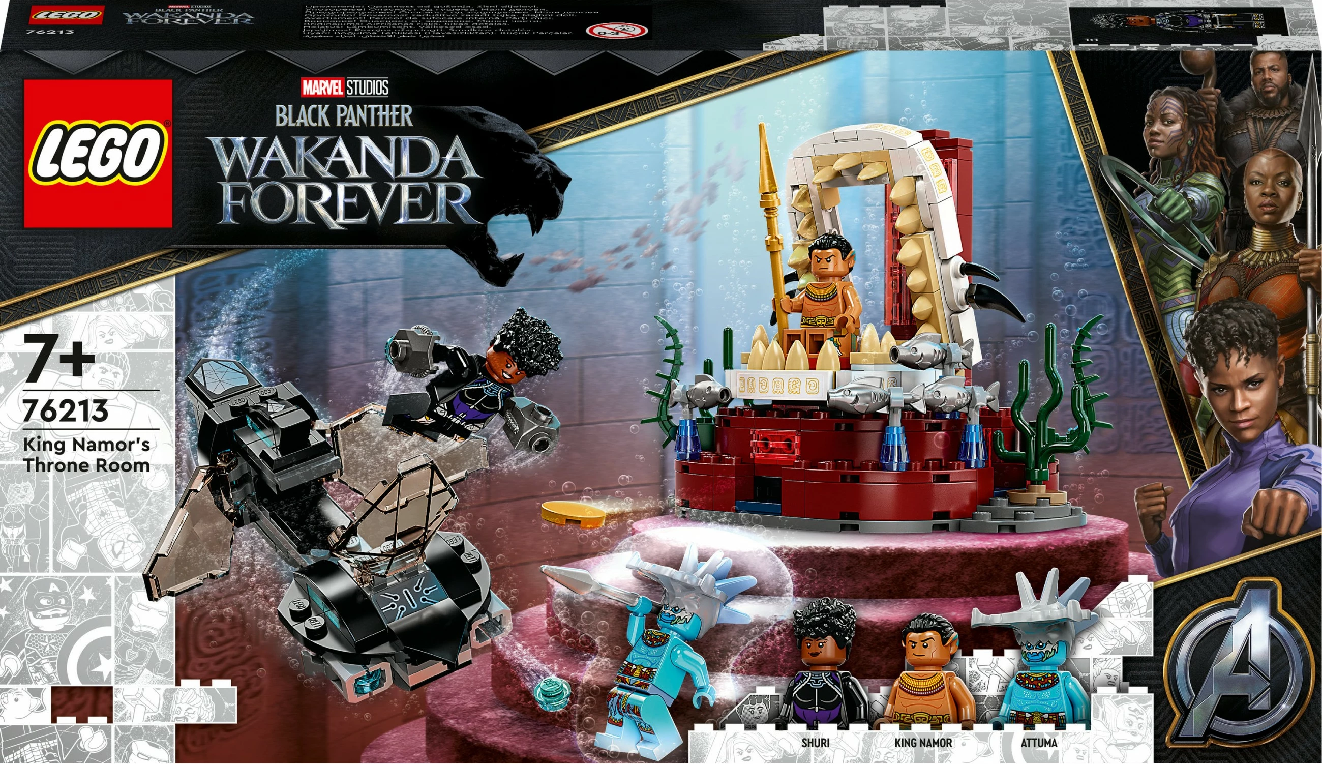 Set za sestavljanje — kraljeva dvorana Namorjeve prestolnice LEGO Marvel Avengers, 355 kosov, večbarven
