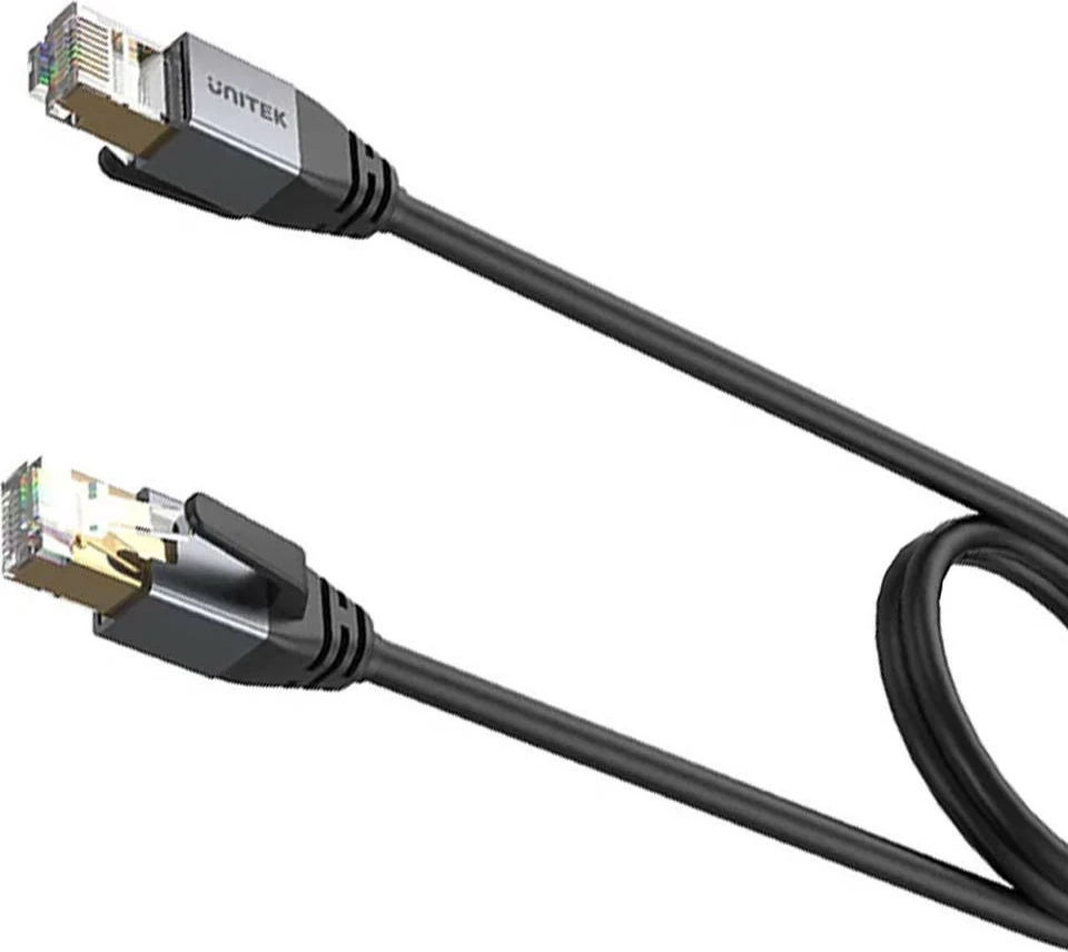 Ethernet kabel Unitek RJ-45 LAN, patchcord Cat.8, 3 m, črn