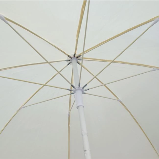 Senčnik za plažo iz steklenih vlaken 2m FH6015.01 bel